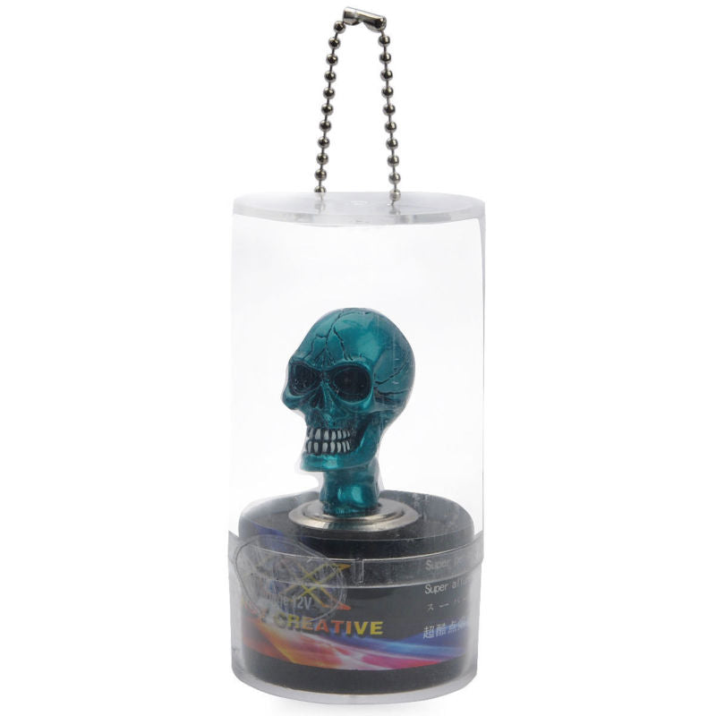Cool Skull Head Style Car Cigarette Lighter Resin - Blue (DC 12V)