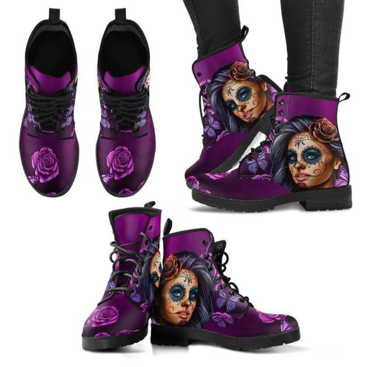 Calavera Skull Boots Violet