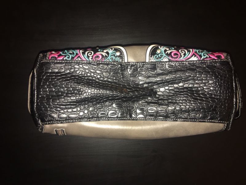 Sugar Skull Pink Blue Embellished Studded Rhinestone Purse Shoulder Bag Handbag