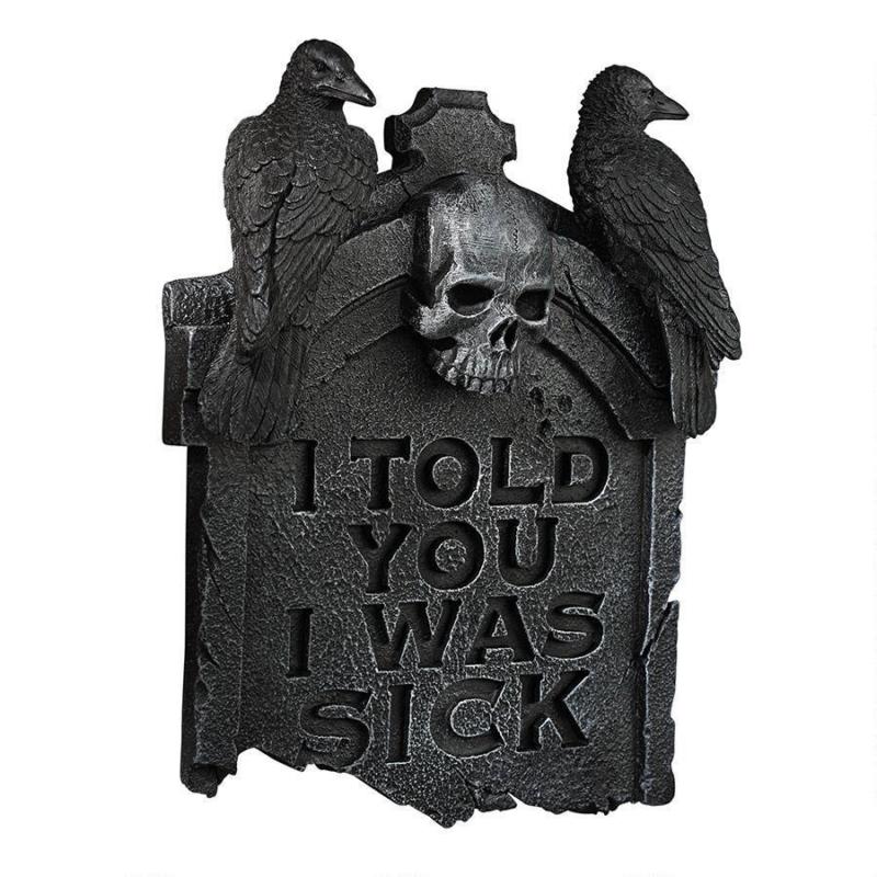 Raven Bird Skull Statue Wall Art Decoration Sculpture Haloween Gothic Home Decor