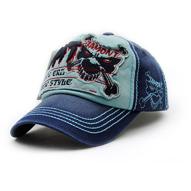 Men Women Black Baseball Cap Snapback Skull Hat Hip-Hop Adjustable Bboy Cap