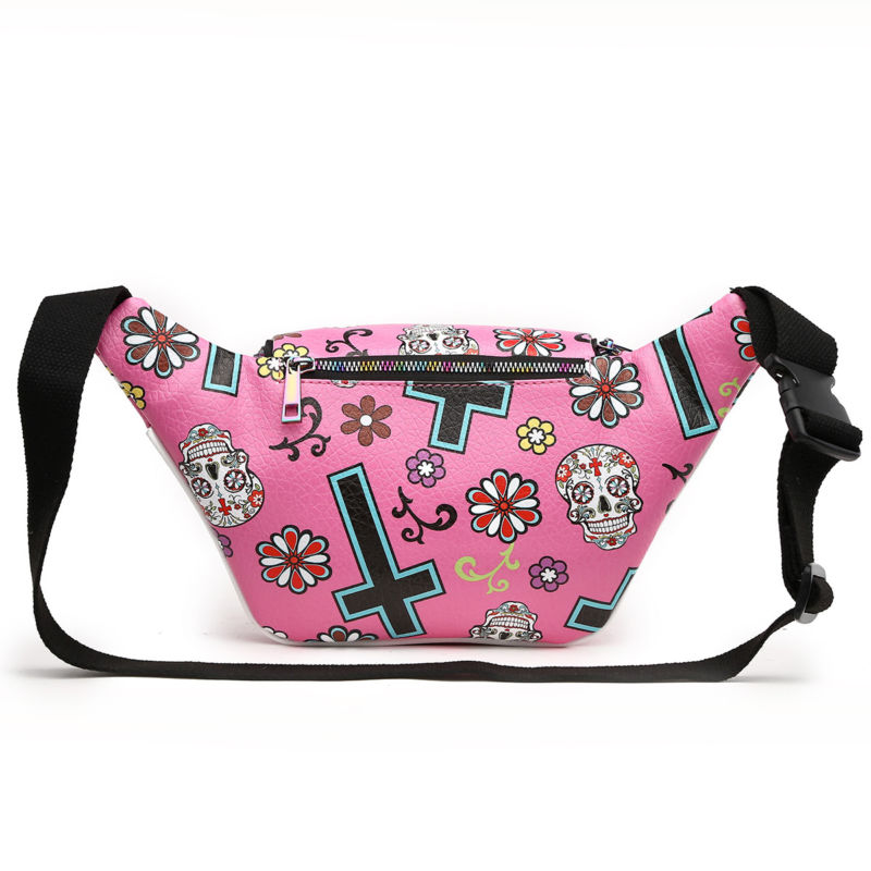 Sugar Skull Fanny Pack Day of the Dead Running Waist Bag Fashion Calavera Purse