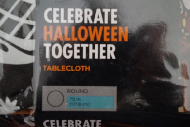 NEW Halloween Sugar Skulls Vinyl Tablecloth 70" Round