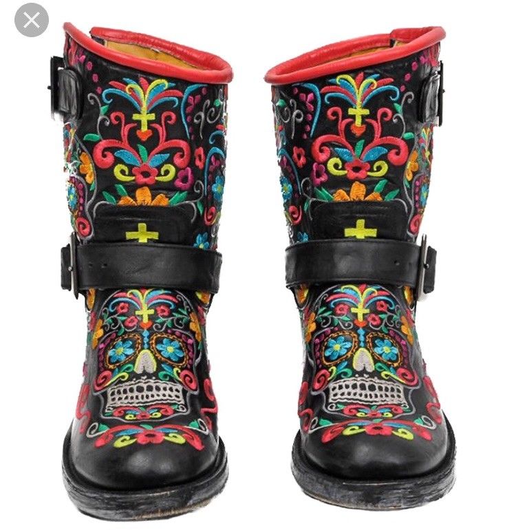 Old Gringo Klak Sugar Skull Boots Size 10 Awesome Skulls