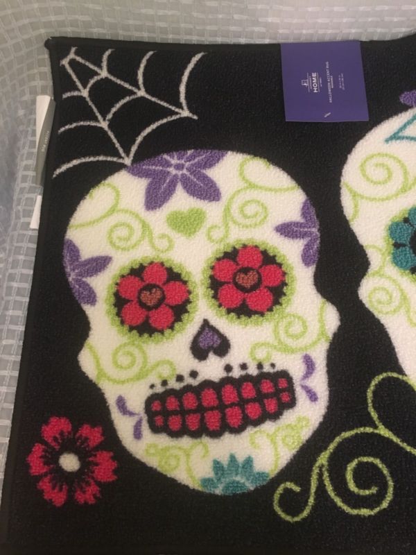 SUGAR SKULL Rectangular Accent Rug 34" x 20" NEW Goth Punk Halloween - Ship to US only