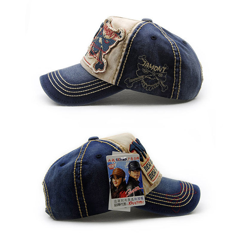 Men Women Black Baseball Cap Snapback Skull Hat Hip-Hop Adjustable Bboy Cap