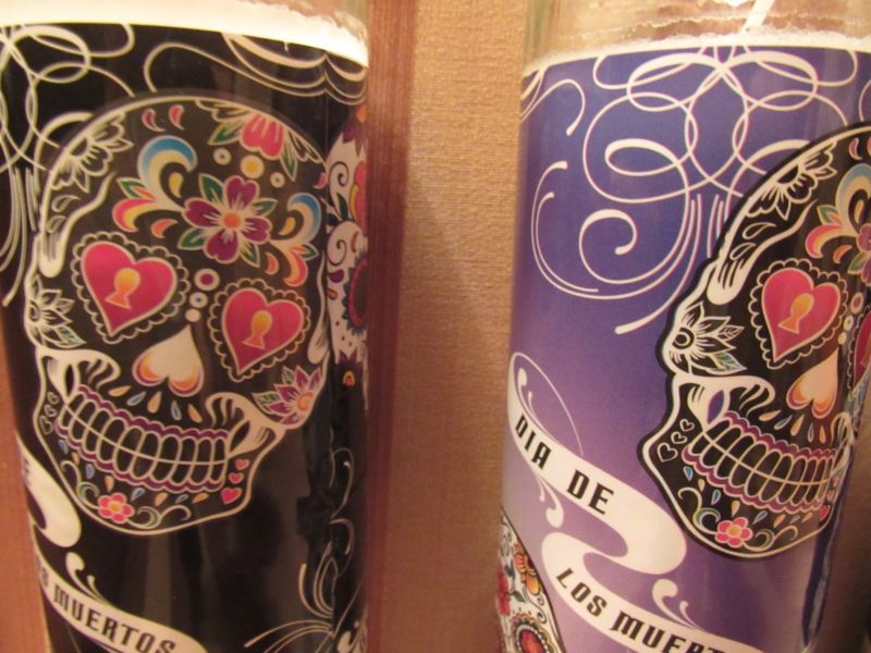 DAY OF THE DEAD SUGAR SKULL SCENTED CANDLE SET (3) size Large