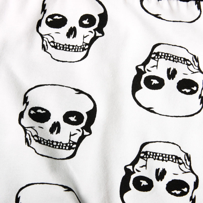Newborn Infant Kids Baby Boy Skull Outfits Clothes Tops+Long Pants Hat 4pcs Set