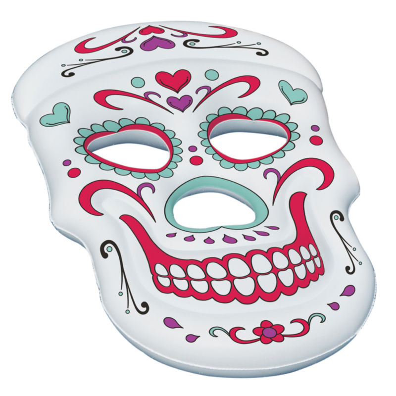 Swimline Giant Inflatable 62-Inch Sugar Skull Swimming Pool Island Raft