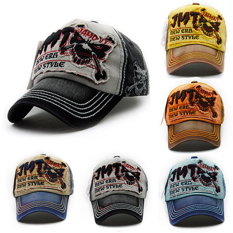 Men Women Black Baseball Cap Snapback Skull Hat Hip-Hop Adjustable Bboy Cap