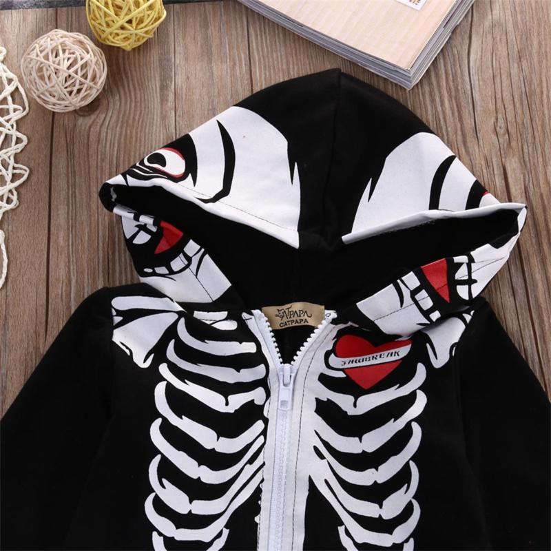 Newborn Kids Baby Girls Boys Romper Skull Hooded Bodysuit Jumpsuit Outfits 0-24M