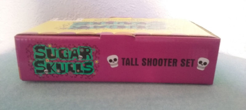 Sugar Skull Mexi Party Shots glass Skeleton Tall 2 oz Shooter Glasses Set of 4