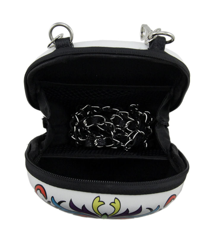 Zeckos Western Sugar Skull Decorated Molded Skull Purse w/Removable Strap