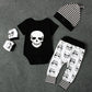 Newborn Infant Kids Baby Boy Skull Outfits Clothes Tops+Long Pants Hat 4pcs Set