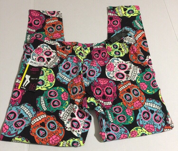 Sugar Skull Leggings Size Large L Day Of The Dead Halloween No Boundaries