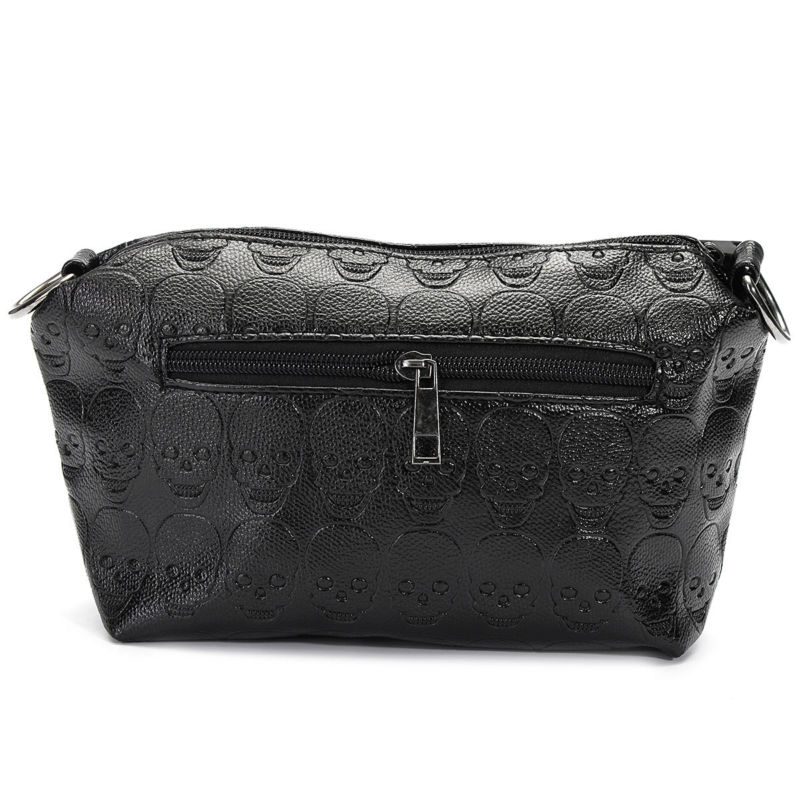 2pcs Fashion Women Leather Skull Handbag Shoulder Crossbody Messenger Bag Purse