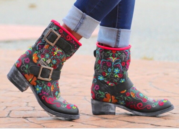 Old Gringo Klak Sugar Skull Boots Size 10