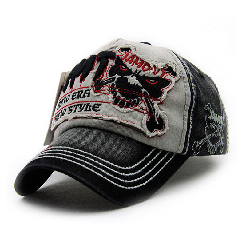Men Women Black Baseball Cap Snapback Skull Hat Hip-Hop Adjustable Bboy Cap