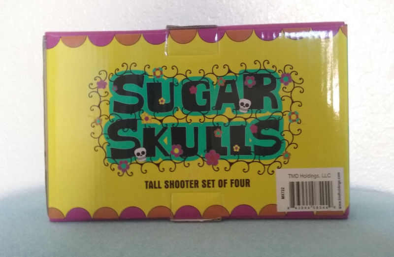 Sugar Skull Mexi Party Shots glass Skeleton Tall 2 oz Shooter Glasses Set of 4