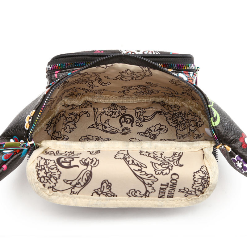 Sugar Skull Fanny Pack Day of the Dead Running Waist Bag Fashion Calavera Purse