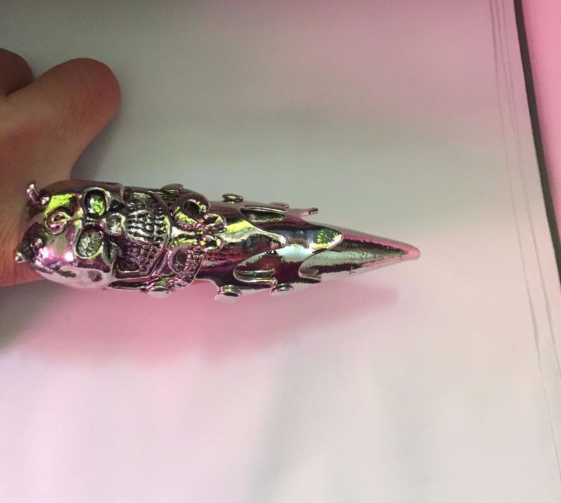 New Chrome Armor Full Finger Claw Ring Punk Goth Metal Bones Skull - Snake Skull