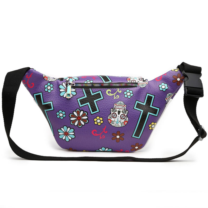 Sugar Skull Fanny Pack Day of the Dead Running Waist Bag Fashion Calavera Purse