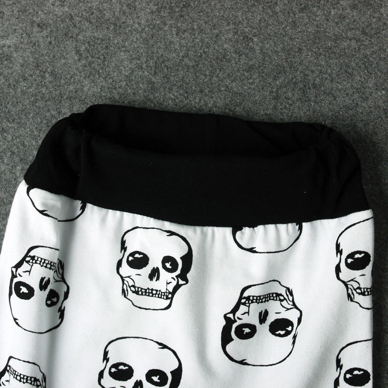 Newborn Infant Kids Baby Boy Skull Outfits Clothes Tops+Long Pants Hat 4pcs Set