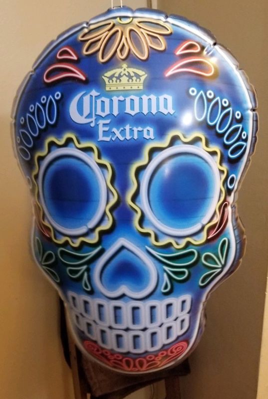 Corona SUGAR SKULL BEER inflatable DECOR SIGN *HALLOWEEN