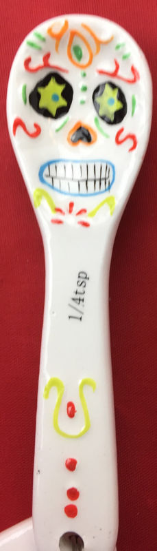 Day of The Dead, Dia de los Muertos, Sugar Skull, Ceramic, Measuring Spoons, New