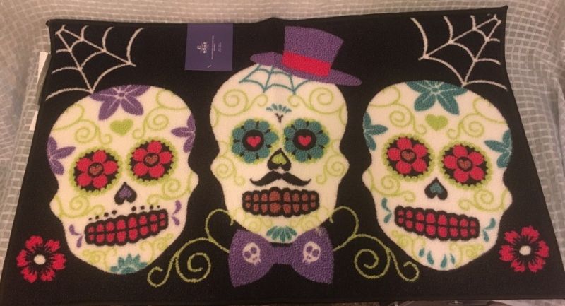 SUGAR SKULL Rectangular Accent Rug 34" x 20" NEW Goth Punk Halloween - Ship to US only