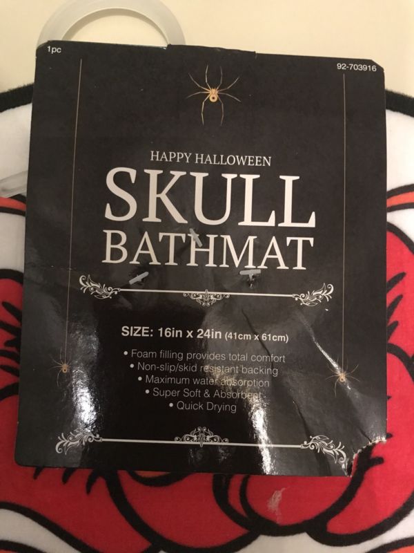 SUGAR SKULL Bathmat Rug Bath Mat 16" x 24" DAY OF THE DEAD