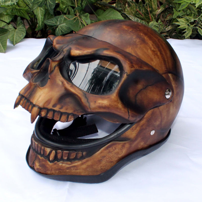 Skull Skeleton Visor Flip Up  Motorcycle Helmet GHOST RIDER Full Face  S - XXL