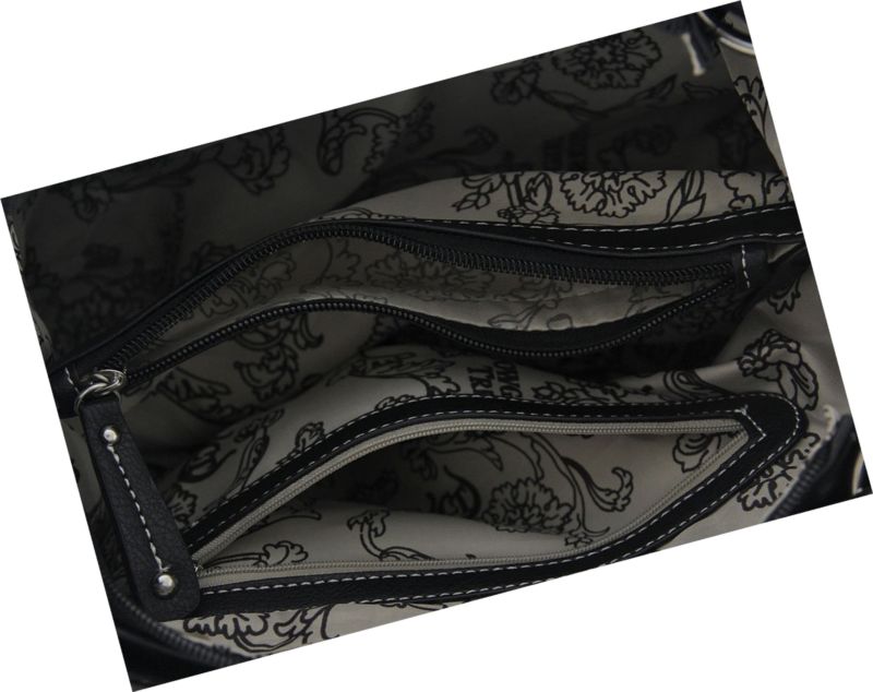 Sugar Skull Purse with Concealed Carry Pocket Day of The Dead Handbag Black