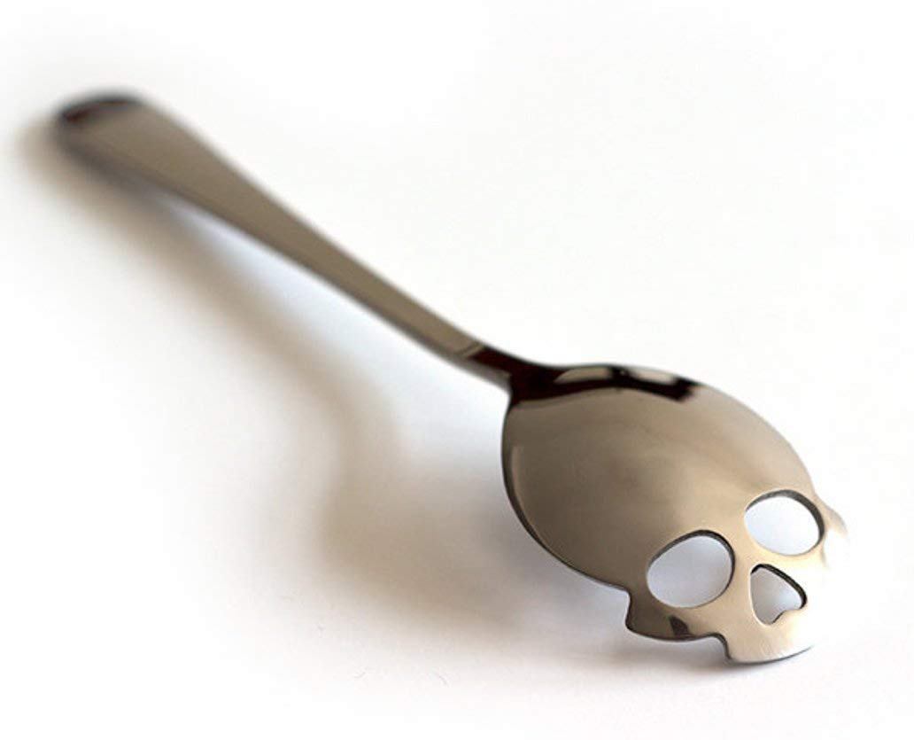 Ceramic Sugar Skull Teacup and Spoon & Leaf Tea Infuser