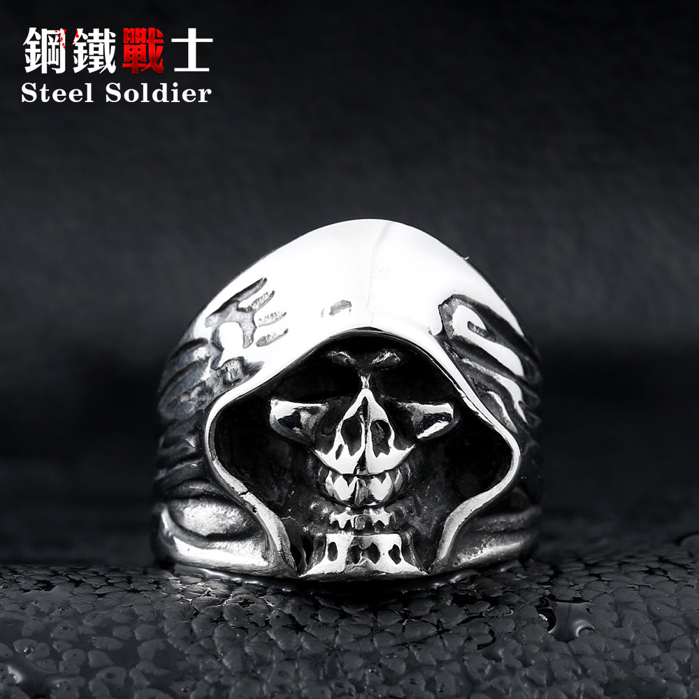 good detail the death skull vintage ring for man stainless steel movie style hot sale skull jewelry