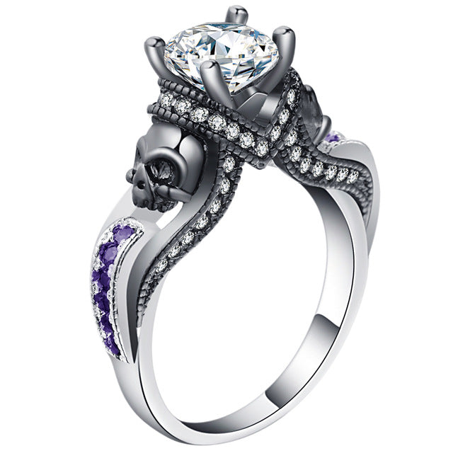 Women's Skull Ring European and American Punk style Motor Biker Men Party Ring Birthday stone skull men's jewelry Rings