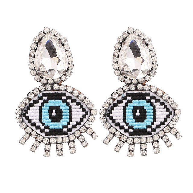 Fashion Women Multicolored Skull Pendant Fringed Earrings