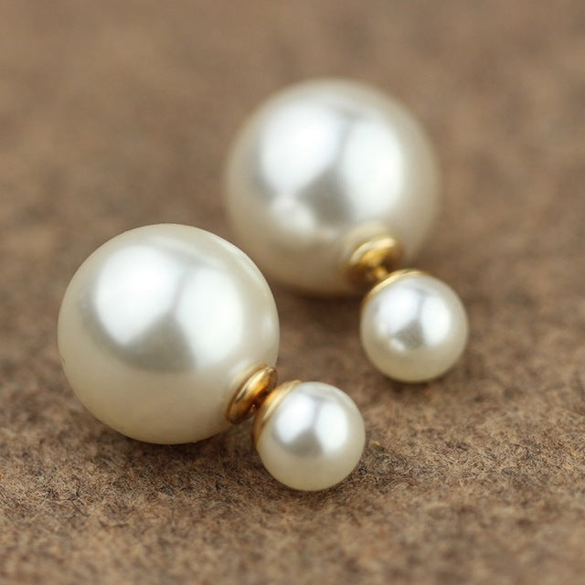 Imitation Pearl Heart Crystal Flower Bow Leaf Angel Wings Geometry Stud Earrings for Women Jewelry