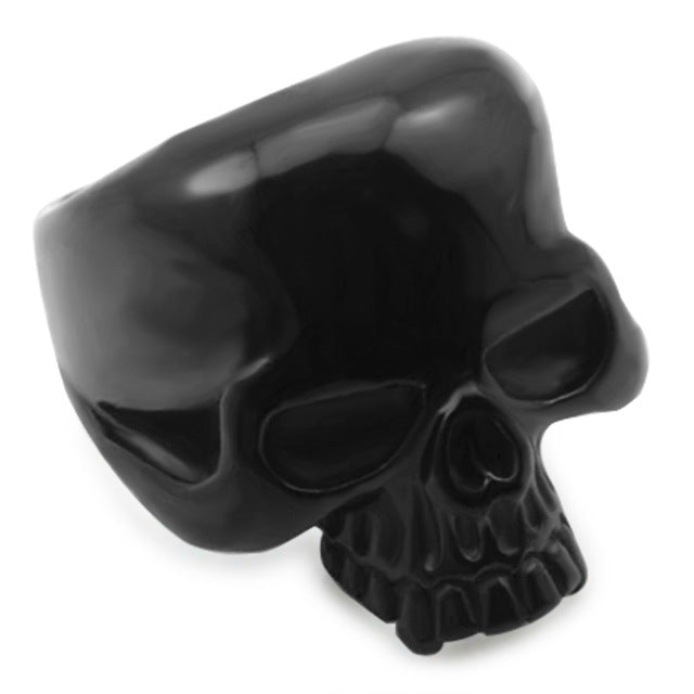 Cool Stainless Steel Rings For Men Trendy Smooth Polishing Big Tripple Skull Ring Punk Biker Jewelry VR312
