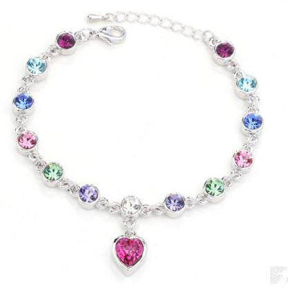 Fashion Bracelet Hot Wedding Female Heart Crystal Bracelets For Women Luxury Temperament Silver-Color Fine Jewelry Gift