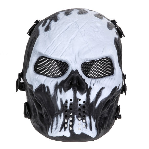 Skull Airsoft Party Mask Paintball Full Face Mask Army Games Mesh Eye