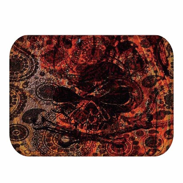 Skull Mats Flannel Carpet Non-slip Mats Home Decorations