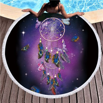 Microfiber Round Large Beach Towel Yoga Mat Tassel Toalla Blanket Nightmare 3d Sugar Skull Printed Big Bath Towel Tapestry