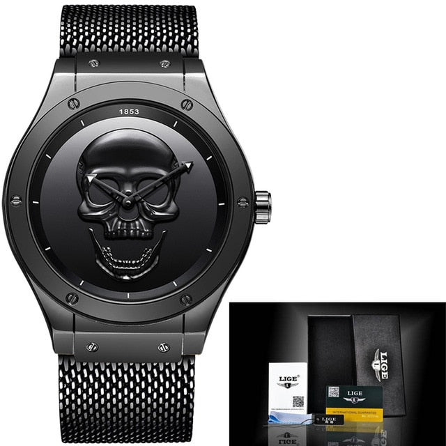 3D Skull Watch Top Brand Quartz Silicone Watchs Waterproof