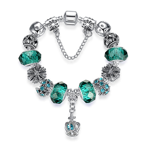 4 Style European Fashion 925 Classic Silver Charm Bracelet With Murano Glass Beads Bracelets for Women Original DIY Jewelry Gift