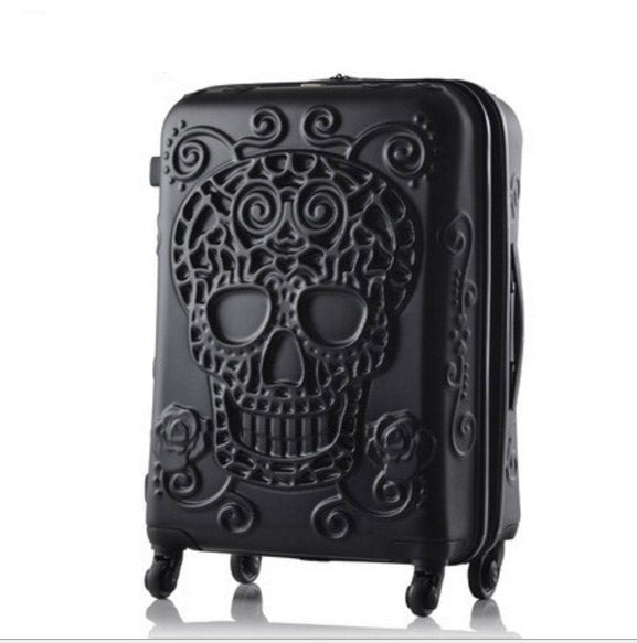 TRAVEL TALE 20,24,28 Inch Spinner Wheel skull Travel Suitcase abs hardside trolley luggage