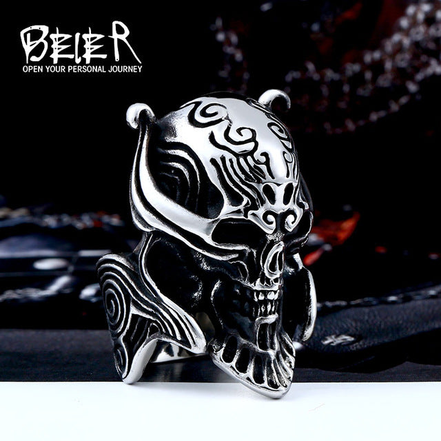 new store 316L Stainless Steel high quality Drop Ship A variety of Skull Big Punk Biker Ring fashion jewelry LLBR8-414R