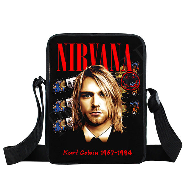 Rock Guitar Skull Rose Mini Messenger Bag