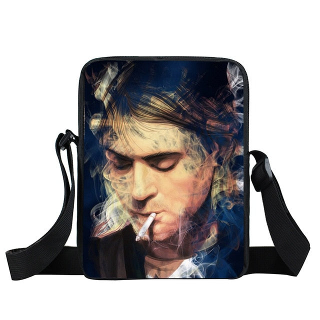 Rock Guitar Skull Rose Mini Messenger Bag