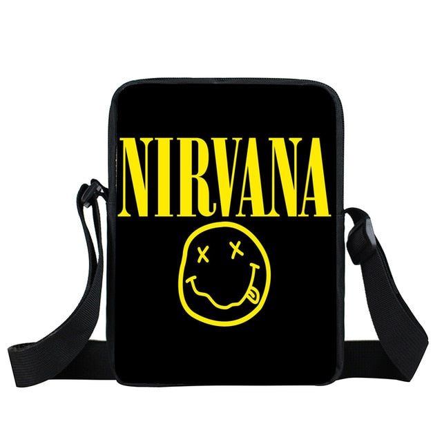 Rock Guitar Skull Rose Mini Messenger Bag